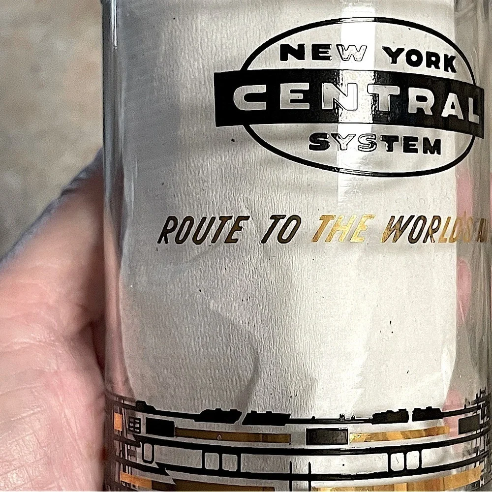 New York World's Fair Glasses 1964-1965 New York Central Train System Set of 6